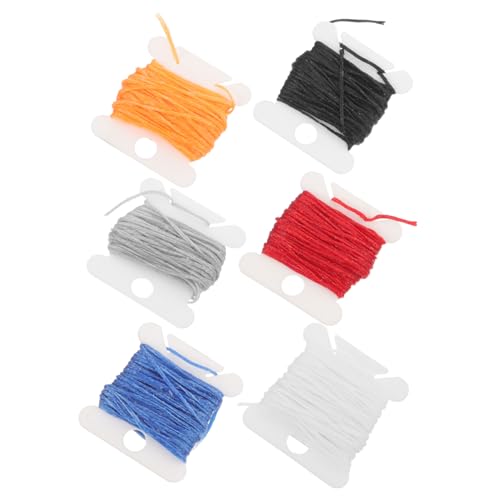 Lurrose 1 Satz Gewachster Faden Zum Nähen Bastelzeug Handwerkskunst Cadfi The Craft Lederbrieftaschen Stickfaden Nähen Von Gewachstem Faden Nähmaschine Stickereiener Polyester 6rollen von Lurrose