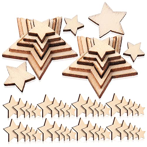 Lurrose 1 Satz Holzsterne Unbemalt Bastelsterne Für Weihnachtsdekoration Tischdeko Diy Projekte Und 500 Stück von Lurrose