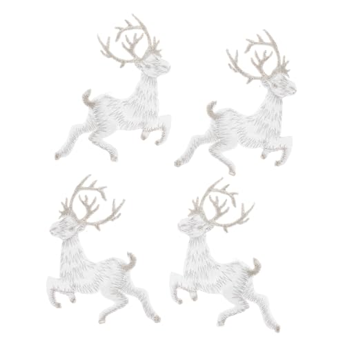 Lurrose 1 Satz Kitz Stoff Aufkleber Weihnachtliche Stoffflecken Weihnachts-hüpfburgen Vor Weihnachtsdeko Weihnachtsbasteln Fensterbilder Weihnachten Tischdeko Stickerei-diy-patch 4 Stück von Lurrose