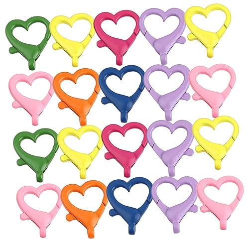 Lurrose 1 Satz Liebe Hummer Schnalle Herz Karabinerhaken Schließe Kleiner Karabiner Schlüsselhaken-clips Karabiner Schwer Mikrokarabiner Schlüsselkette Mini-karabiner Legierung 20 Stück von Lurrose