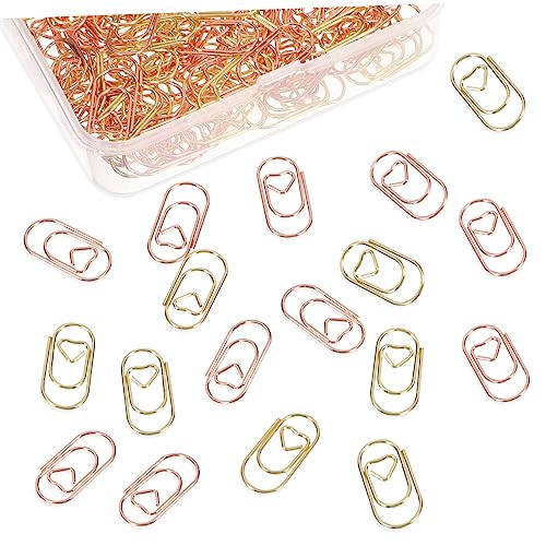 Lurrose 1 Satz Liebes Büroklammer Roségold Büroklammern Farbige Büroklammern Lesezeichen Dokumentklammern Herz Binder Clips Kleine Clips Papierklammern Klebeband 400 Stück von Lurrose