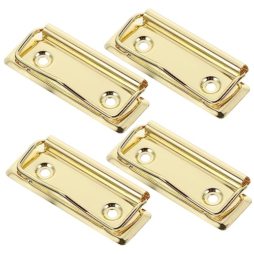 Lurrose 1 Satz Metallclip -ordner Heftklammern Groß Bürobedarf Aktenhefter Papierklemmen Dokumentenordner Brettclips Schreiben Bindeklammern Für Aluminiumlegierung Golden 4 Stück von Lurrose