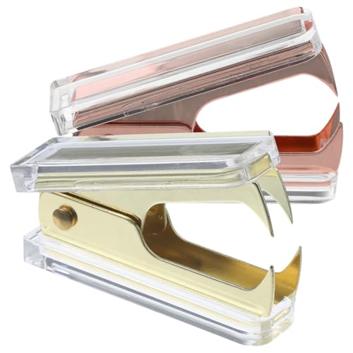 Lurrose 1 Satz Mini Heftklammern Entferner Tragbares Ergonomisches Werkzeug Aus Für Büro Und Zuhause Beschädigungsfreies Entfernen Von Heftklammern Roségold 2 Stück von Lurrose