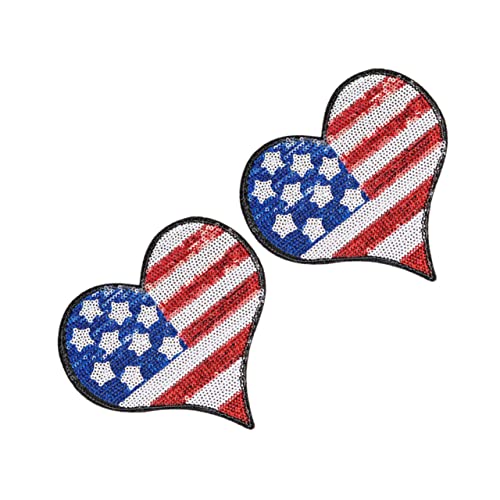 Lurrose 1 Satz Nationalflaggen Aufkleber Flaggen Stickerei Aufnäher 26 Stück Aufnäher 26 Aufkleber Usa Flaggen Stickerei Aufnäher Herzen Unabhängigkeitstag Stoffaufkleber 2 Stück von Lurrose