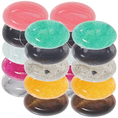 Lurrose 1 Satz Oblate Für DIY Zahlen Cabochons Steine Charm Naturperlen Armband Herstellungsset Für Erwachsene Gewölbt Flach Groß Klein Oval Stein Schmuckherstellung 20 Stück von Lurrose