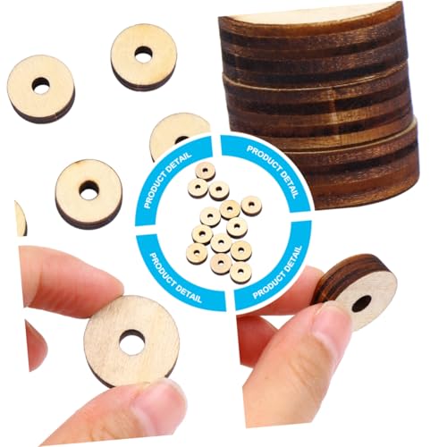 Lurrose 1 Satz Originale Holzmalerei Runden Natürliche Runde Holzuntersetzer Zum Basteln Hartholz Diy -handwerk Stöcke Zum Basteln Hohle Holzspäne Runder Holzchip Bambus 5er-packungen von Lurrose