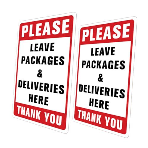 Lurrose 1 Satz Paketspeicheraufkleber Etikett Post Wand Paketabfallzeichen Paketaufkleber Aufkleber „lieferungen Hier Hinterlassen“. Paketschild Zeichen Für Paket Pvc Rot 2 Stück von Lurrose
