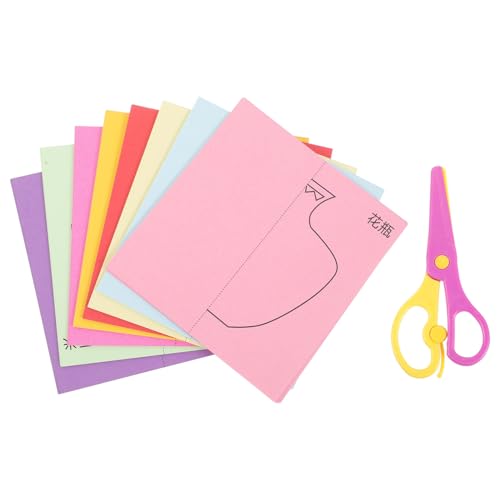Lurrose 1 Satz Papierschneideset für Schule für Schere Kinderhandwerk farbiges Papier Bausatz schneideset kinderschneide set handgeschöpftes Papier DIY-Origami von Lurrose