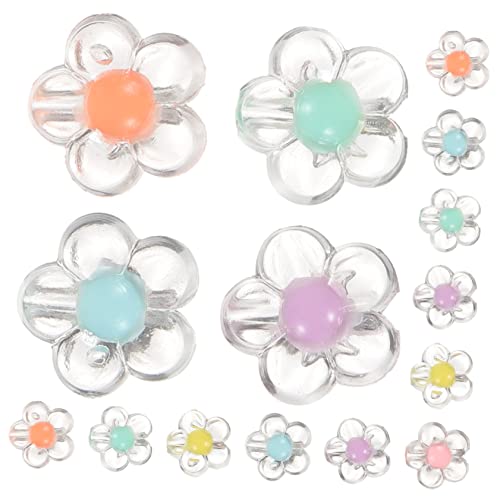 Lurrose 1 Satz Pflaumenblüten-perlen Dekorative Perlen Klein Schmuck Perlen Für Die Herstellung Von Armbändern Armband-perlenanhänger Blume Lose Geformt Perlen Für Diy Acryl 200 Stück von Lurrose