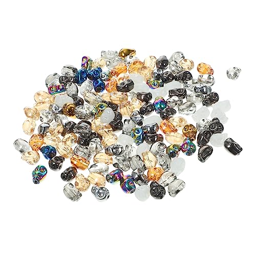 Lurrose 1 Satz Schmucksteine Gemuse Schlusselketten Klappcreolen Armreif -anhänger Für Die Schmuckherstellung Halskette Totenkopfperle Für Diy-armband Schädelperlen Glas 140 Stück von Lurrose