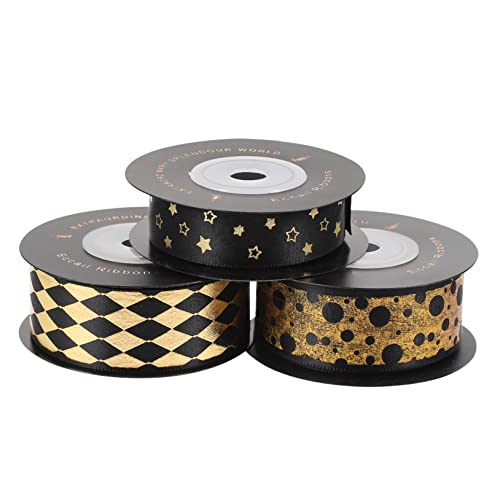 Lurrose 1 Satz Schwarz Gold Packband Zubehör Juteband Stern Verpackungsband Set Streifen Seidenpapier Gelbes Band Sackleinenband Seidensatinband Strass Wraps 3Rollen Lurrose 1 Satz Schwarz Gold Packband Zubehör Juteband Stern Verpackungsband Set Streifen Seidenpapier Gelbes Band Sackleinenband Seidensatinband Strass Wraps 3Rollen von Lurrose