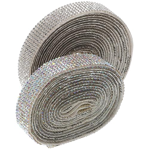 Lurrose 1 Satz Selbstklebendes Strassband Für Diy Projekte Glitzer Diamant Band Weiß Und Ab Farben Für Handwerkskunst Handy Und Modeschmuckdekoration Yards Yards Mix 2rollen von Lurrose