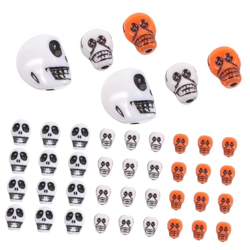Lurrose 1 Satz Skull Beads Für Diy Schmuck Hochwertige Polymer Perlen Für Armbänder Bastelprojekte Halloween Dekorationen 150 Stück von Lurrose