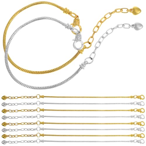 Lurrose 1 Satz Teiliges Schlangenkette Charm Armband Kupfer Für Schmuckherstellung Diy Armbänder Für Frauen Und Mädchen Anpassbare Längen Und Einfach Zu Tragen 10 Stück von Lurrose