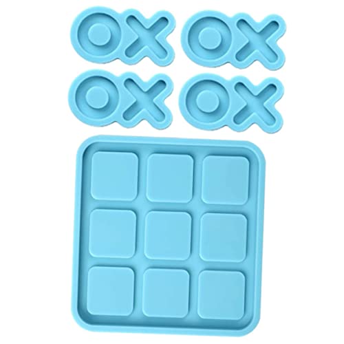 Lurrose 1 Satz Xo-Board-Form Brettformen runde Hausform Epoxid-Tischform brettspiel zubehör DIY Schachbrett Form Epoxid-Gießform für Tischspiele Epoxidharzformen Silikon Kieselgel Sky-blue von Lurrose