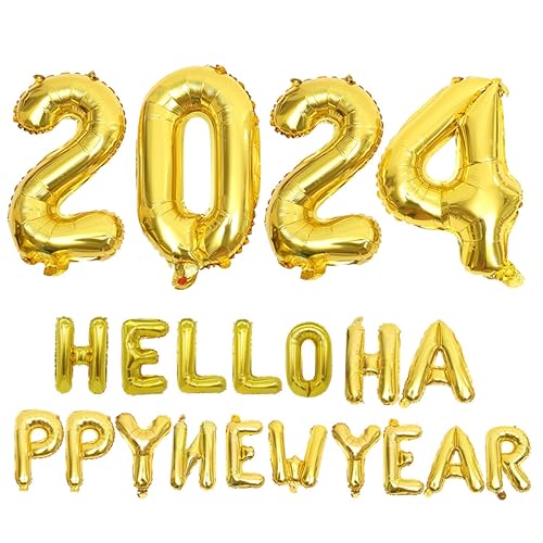 Lurrose 1 Satz Zahlenballons Goldfolie Frohes neues Jahr wandverkleidung wand polsterung neujahrsballons Party-Layout-Requisiten große Zahlen einstellen Partybedarf schmücken von Lurrose