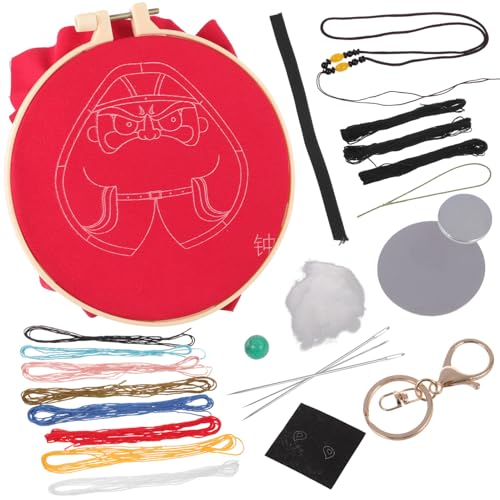 Lurrose 1 Satz handgefertigte Kreuzstichpackungen diy bausatz diy kits wischtelgeschenk glucksbringer kreuzen Nähen Schlüsselanhänger-Stickset Kreuzstichpackungen für den Haushalt Stoff von Lurrose