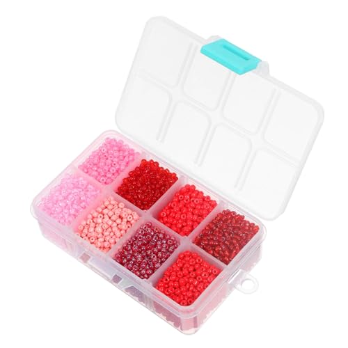 Lurrose 1 Schachtel Bunte Saatperlen Rund Mini Spacer Perlen Für Freundschaftsarmbänder Schmuck DIY Halsketten Ohrringe Zubehör von Lurrose