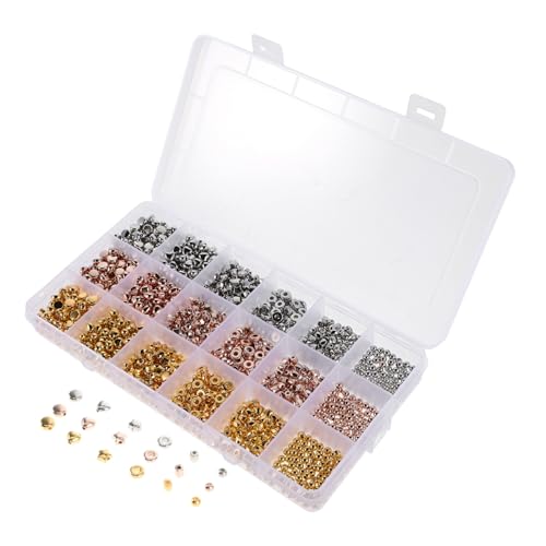 Lurrose 1 Schachtel Fächer Ccb Spacer Beads mit Stern Herz Zylinder und Runden Perlen Metallisch Schimmernde DIY Schmuckperlen für Armbänder und Halsketten Vielseitig für Kreative von Lurrose