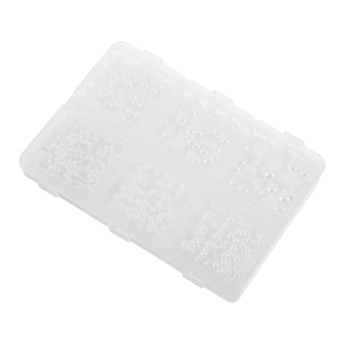 Lurrose 1 Schachtel Halbperlen Abs Flache Rückseite Kunstperlen für Nagelkunst Schmuckherstellung DIY Haarschmuck und Basteldekoration Praktischer Aufbewahrungsbox von Lurrose