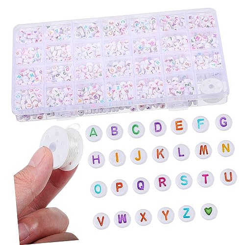 Lurrose 1 Schachtel Schmuck füllen runden Reiz Die farbig aufbwahrungs-box buchstabenperlen aufbewahrungs boxen aufbewahrungskorb Buchstaben für Armbänder Buchstaben Perlen Acryl Colorful von Lurrose