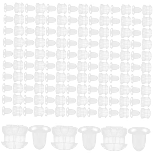 Lurrose 1 Schachtel Silikon Ohrstecker Verschlüsse Transparent Mittelgroß Earring Backing Stopper Ohrschmuck Zubehör Hautfreundlich Für Mehrere Ohrlöcher Schmuckersatz von Lurrose