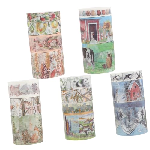 Lurrose 1 Schachtel Vintage Washi Tape Set Dekorative Diy Scrapbooking Klebebänder für Kreative Projekte für Journals Bastelarbeiten und Feiertagsdekorationen Lurrose 1 Schachtel Vintage Washi Tape Set Dekorative Diy Scrapbooking Klebebänder für Kreative Projekte für Journals Bastelarbeiten und Feiertagsdekorationen von Lurrose