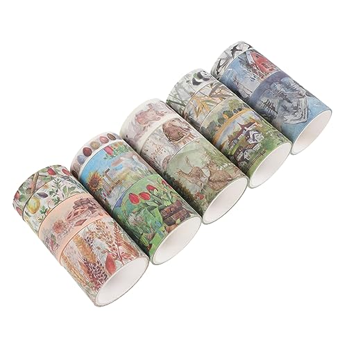 Lurrose 1 Schachtel altes Washi-Tape Handwerk Tagebuchband farbig Farbband retro altes Papierband DIY Washi Tape basteln bedruckte Klebebänder Planerband Aufkleber Colorful Lurrose 1 Schachtel altes Washi-Tape Handwerk Tagebuchband farbig Farbband retro altes Papierband DIY Washi Tape basteln bedruckte Klebebänder Planerband Aufkleber Colorful von Lurrose