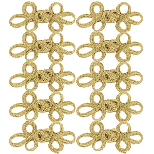 Lurrose 1 Set Cheongsam-Knöpfe für Mäntel, Kleidung, Basteln, Schleifen, Knöpfe, chinesische Knoten, zum Nähen, Knotenverschluss, 10 Paar von Lurrose