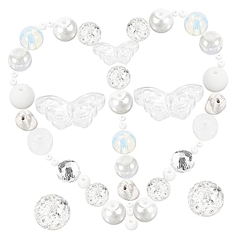 Lurrose 1 bastelzeug bracelet beads creolen ohrringe necklace halsketten earrrings Armbänder Perlen geformt runden Perlen-Kit Schmuck verschiedene Glasperlen DIY liefert Perlen zum Basteln von Lurrose