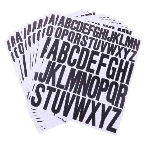 Lurrose 10 Bögen Wasserfeste Und Ölfeste Etikettenaufkleber Alphabet Aufkleber Buchstaben Selbstklebende Alphabet Aufkleber Adressnummern Aufkleber Vinyl Wasserfeste Aufkleber von Lurrose