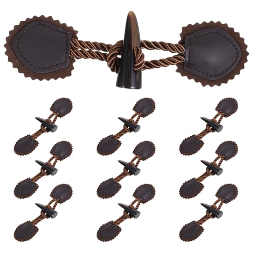 Lurrose 10 Paar Horn-Knebelverschlüsse: Harzhorn-Knebelknöpfe für Mäntel, Vintage-Dekorative Verschlussknöpfe, Wintermäntel, Aufnähbare Kleidungsaccessoires für Damen und Herren von Lurrose