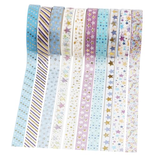 Lurrose 10 Rollen Heißpräge Washi Klebeband Fransen Goldfolie Klebebandaufkleber Scrapbooking Spender Pastellalbum Geschenkaufkleber Bänder Verpackung Selbstgemachte Lurrose 10 Rollen Heißpräge Washi Klebeband Fransen Goldfolie Klebebandaufkleber Scrapbooking Spender Pastellalbum Geschenkaufkleber Bänder Verpackung Selbstgemachte von Lurrose