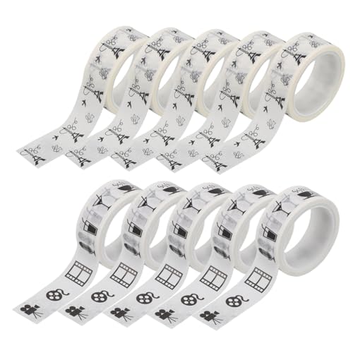 Lurrose 10 Rollen Washi Tape Vintage Dekoratives Klebeband für Scrapbooking und Journaling Diy Handwerk Zubehör Handreißbare Designs für Kreative Projekte von Lurrose