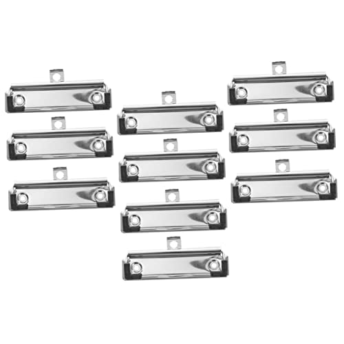 Lurrose 10 Stück Briefpapier-Clip Hartfaserplatten-Clips Klemmbrett mit Speicher Klemmbrett-Clip Planke klemmbrett halterung papierklammer Indexclips Clips für Dokumenttafeln Metall von Lurrose
