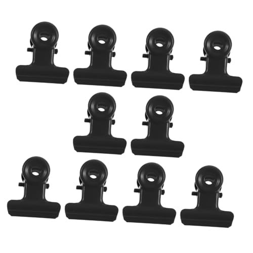 Lurrose 10 Stück Büroklammern aktenordner büromaterial Schnellhefterklammern Metall-Binderklammern Büroklammerbox fürs Büro Dokumentclips große Bindeklammern Eisen Black von Lurrose