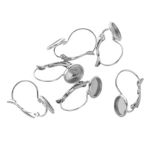 Lurrose 10 Stück Edelstahl Ohrhaken mit Ohranhänger auflage Leichte DIY Schmuckzubehör Ohrring Basis für Kreative Ohrringherstellung Elegant und Bequem für Alltag und Fest von Lurrose
