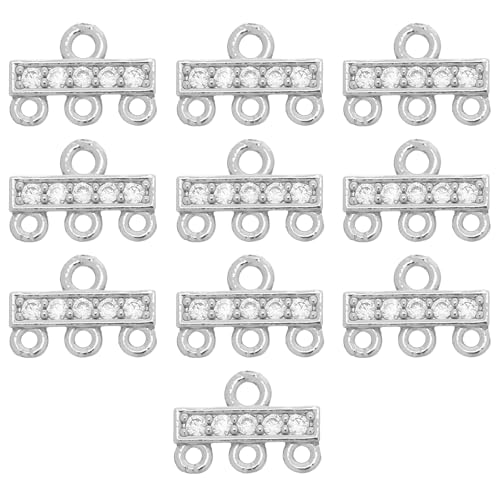 Lurrose 10 Stück Halskettenverschluss, mehrsträngige Halskette, Armband, Schiebeverschluss, Röhrchen, Zirkonia, Charm-Verbinder, Glieder für mehrlagige Schmuckherstellung, Silber Lurrose 10 Stück Halskettenverschluss, mehrsträngige Halskette, Armband, Schiebeverschluss, Röhrchen, Zirkonia, Charm-Verbinder, Glieder für mehrlagige Schmuckherstellung, Silber von Lurrose