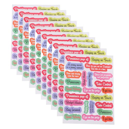 Lurrose 10 Stück Handbuch Etiketten Aufkleber Etiketten Für Geldumschläge Scrapbook Etiketten Etiketten Für Geldumschläge Kreditkarten Aufkleber Für Finanzplaner Beschichtetes Papier von Lurrose
