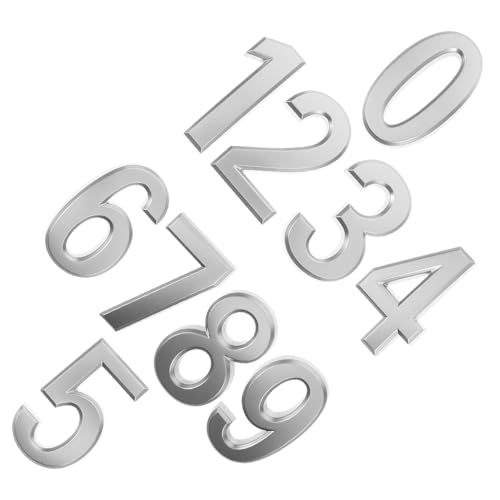 Lurrose 10 Stück Hausnummer Aus Metall Aufkleber Selbstklebende Hausnummern Solaradressnummern Für Nummern Für Die Adresse Am Türnummernschilder Hausadressenschild Silber Abs Lurrose 10 Stück Hausnummer Aus Metall Aufkleber Selbstklebende Hausnummern Solaradressnummern Für Nummern Für Die Adresse Am Türnummernschilder Hausadressenschild Silber Abs von Lurrose