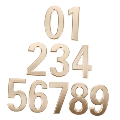 Lurrose 10 Stück Hausnummer Aus Metall Hausnummernschild Selber Machen Hausnummern Selbst Kleben Adresszeichen Türnummer Plaques Türnummern Für Wohnungstür Große Adressnummern Abs Golden von Lurrose