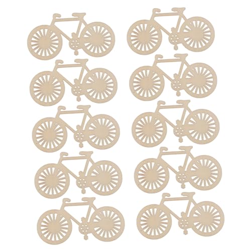 Lurrose 10 Stück Holzornamente Fahrrad Holzscheiben für Diy Bastelprojekte Dekoration für Hochzeiten Kinderzimmer Fotorequisiten und Mehr Farbe von Lurrose