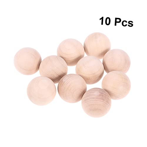 Lurrose 10 Stück Holzperlen Rund für Diy Bastelarbeiten Unbehandelte Holzkugeln Naturfarbe für Schmuck Dekoration und Kreative Projekte von Lurrose