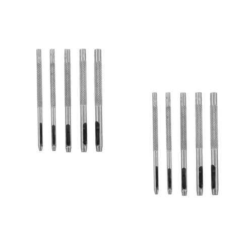Lurrose 10 Stück Lederstanzwerkzeug Gürtellochmacher Locher für Löcher industriell klein Schneiden Lochwerkzeug Schlag-Kit Hole Punch Tool Ösenschlag Hochleistungs-Lochstanze Stahl Silber von Lurrose