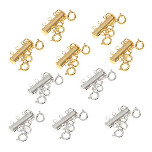 Lurrose 10 Stück Magnetische Schmuckverbinder Gold und Silber für Armbänder und Hochwertige Verbindungselemente für Schmuckherstellung und Individuelles Design von Lurrose