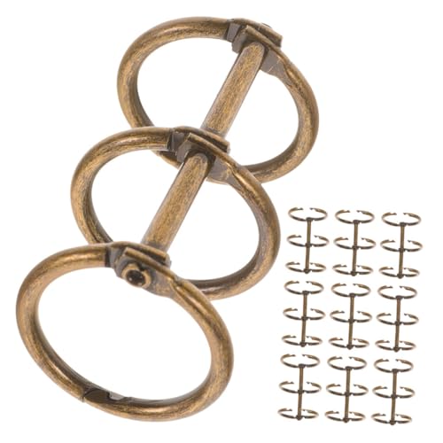 Lurrose 10 Stück Metallschnalle aktenordner büroklammern bürozubehör Büroutensilien notizbuch Verschlüsse Clip lockeres Blatt Sammelalbum liefert Bücherringe Schreibwaren Legierung Brown von Lurrose