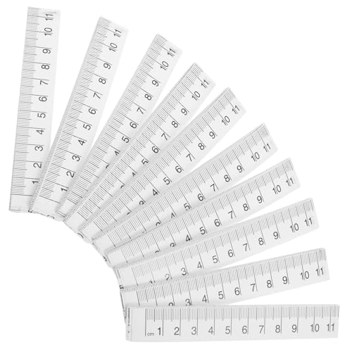 Lurrose 10 Stück Papier Herrscher misst Herrscher metrisches Maßband Quilling-Zubehör aus Papier Lineal zum Zerreißen von Papier Maßband für Körpermaße Weiß von Lurrose