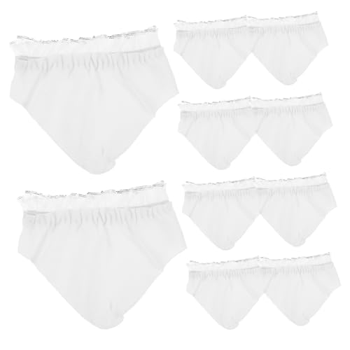 Lurrose 10 Stück Puppe Höschen Modepuppenkleidung Weihnachtspuppenkleidung Babywindeln, Puppenunterwäsche Puppenstrumpfhosen Puppenkleidung Für Mädchen Puppe Kostüm Kleidung Stoff Weiß von Lurrose