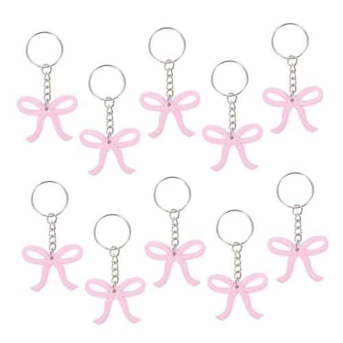 Lurrose 10 Stück Rosa Schleifen Schlüsselanhänger mit Eleganter Verzierung Modischer Taschen Schlüsselanhänger Vielseitig Einsetzbar als Party Geschenkdeko für Geburtstag Babyparty von Lurrose
