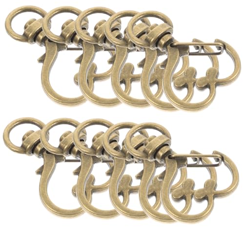 Lurrose 10 Stück Teiliges Antike Herz Schlüsselanhänger Drehkarabinerhaken Ring Robust Langlebig für DIY Schmuckanhänger und Schlüsselringe von Lurrose